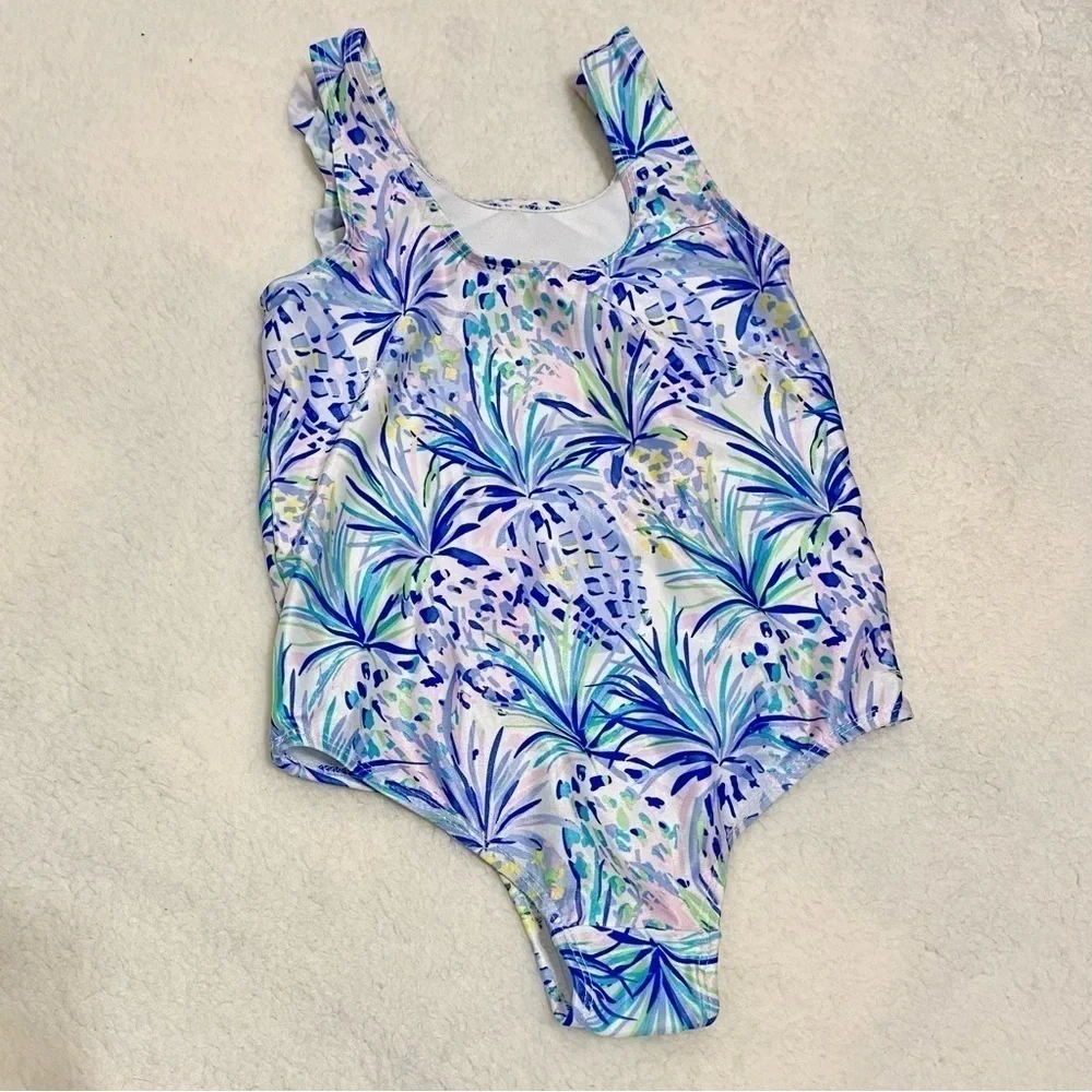 Tommy Bahama abstract pineapple print one piece   blue, lavender, pink,  m 7 8